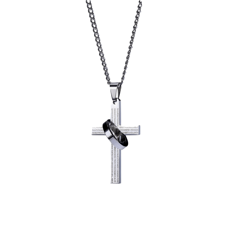 Silver Heart |Cross & Ring Necklace