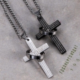 Silver Heart |Cross & Ring Necklace