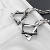 Silver Heart |Contracted Triangle Necklace