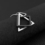 Silver Heart |Contracted Triangle Necklace