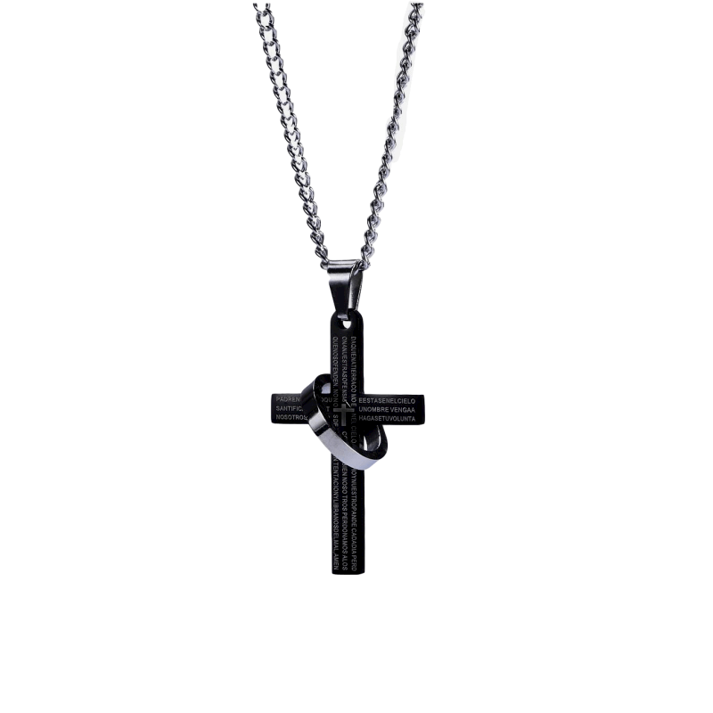 Silver Heart |Cross & Ring Necklace